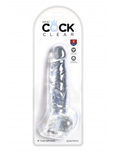 KING COCK CLEAR 8 INCH COCK WITH BALLS CLEAR 2