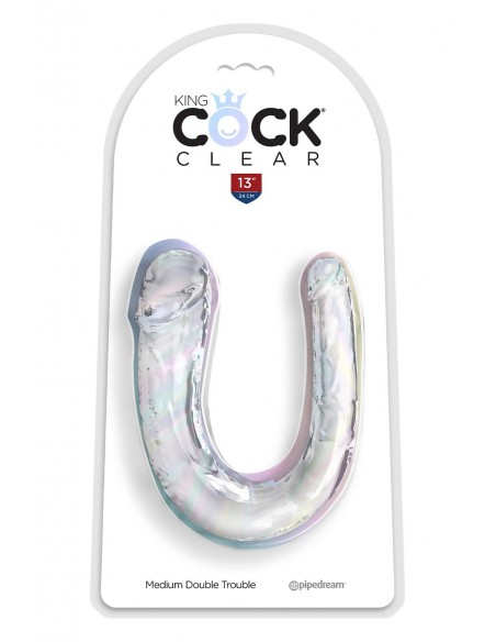 KING COCK CLEAR MEDIUM DOUBLE TROUBLE CLEAR