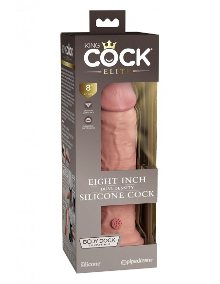 KING COCK ELITE 8 INCH DUAL DENSITY SILICONE COCK LIGHT
