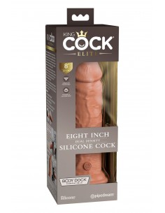 KING COCK ELITE 8 INCH DUAL DENSITY SILICONE COCK TAN 2