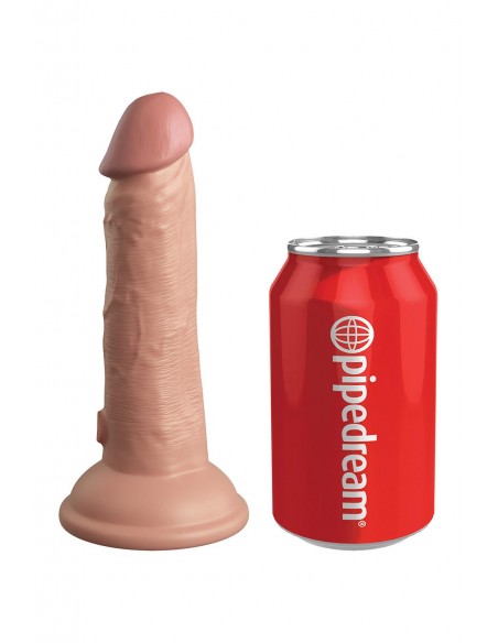 KING COCK ELITE 6 INCH DUAL DENSITY VIBRATING SILICONE COCK LIGHT