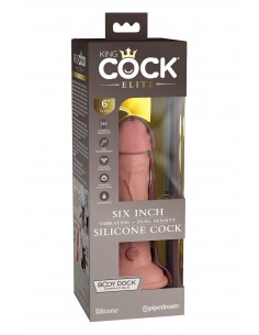 KING COCK ELITE 6 INCH DUAL DENSITY VIBRATING SILICONE COCK LIGHT 2