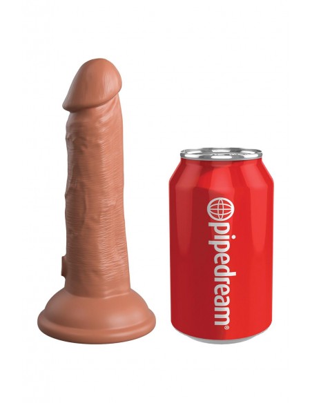 KING COCK ELITE 6 INCH DUAL DENSITY VIBRATING SILICONE COCK TAN