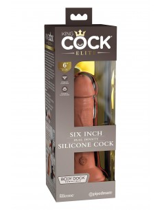 KING COCK ELITE 6 INCH DUAL DENSITY VIBRATING SILICONE COCK TAN 2