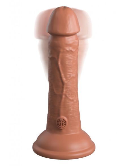 KING COCK ELITE 6 INCH DUAL DENSITY VIBRATING SILICONE COCK TAN