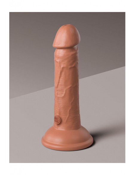KING COCK ELITE 6 INCH DUAL DENSITY VIBRATING SILICONE COCK TAN