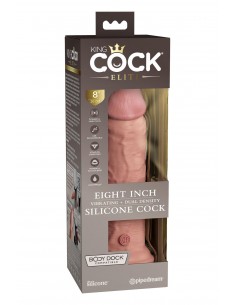 KING COCK ELITE 8 INCH DUAL DENSITY VIBRATING SILICONE COCK LIGHT 2