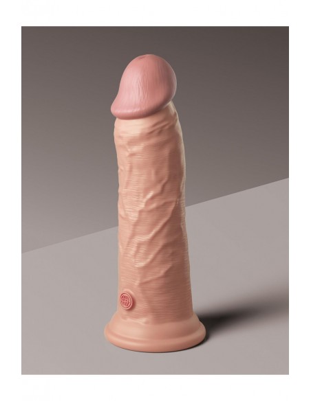 KING COCK ELITE 8 INCH DUAL DENSITY VIBRATING SILICONE COCK LIGHT