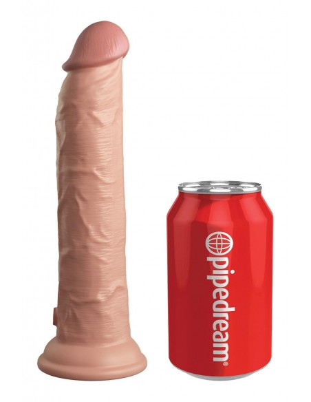 KING COCK ELITE 9 INCH DUAL DENSITY VIBRATING SILICONE COCK WITH REMOTE LIGHT
