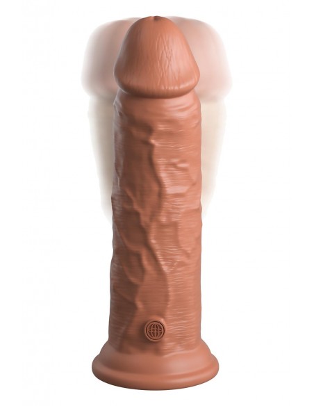 KING COCK ELITE 8 INCH DUAL DENSITY VIBRATING SILICONE COCK TAN