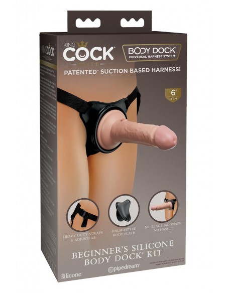 KING COCK ELITE BEGINNER'S SILICONE BODY DOCK KIT BLACK
