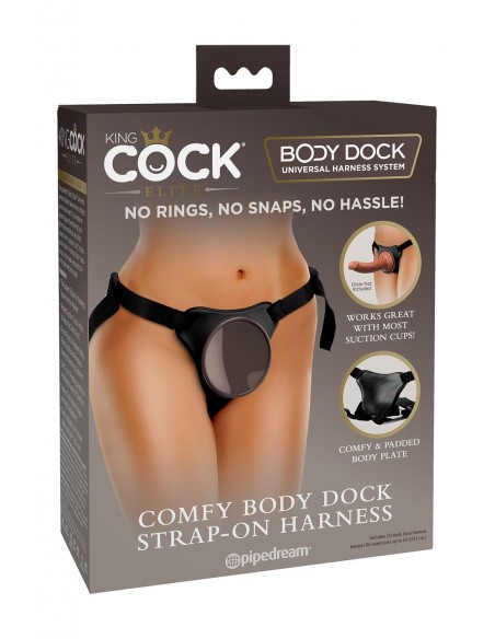 KING COCK ELITE COMFY BODY DOCK STRAP-ON HARNESS BLACK