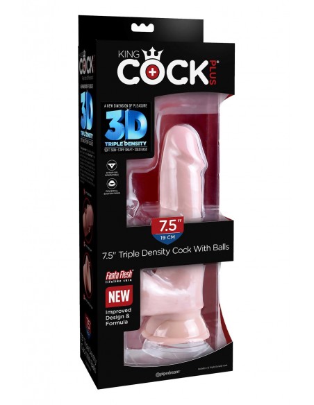 KING COCK PLUS 7.5 INCH TRIPLE DENSITY COCK WITH BALLS LIGHT