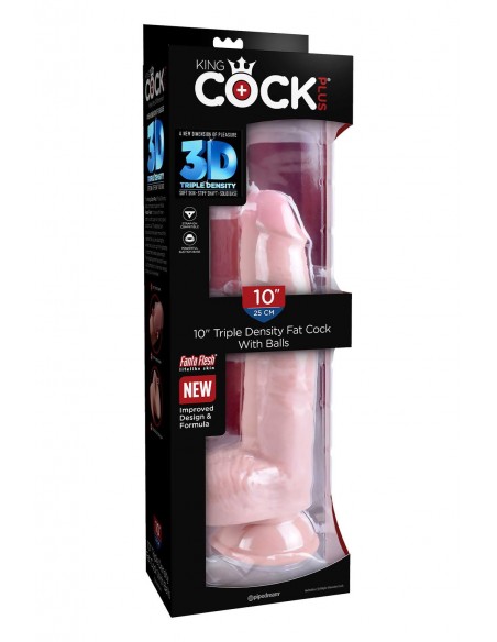 KING COCK PLUS 10 INCH TRIPLE DENSITY FAT COCK WITH BALLS LIGHT