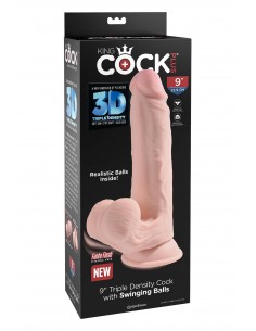 KING COCK PLUS 9 INCH TRIPLE DENSITY COCK WITH SWINGING BALLS LIGHT 2