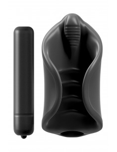 PDX ELITE VIBRATING SILICONE STIMULATOR BLACK