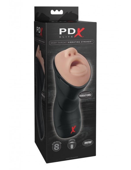 PDX ELITE DEEP THROAT VIBRATING STROKER LIGHT