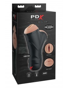 PDX ELITE DOUBLE PENETRATION VIBRATING STROKER LIGHT 2