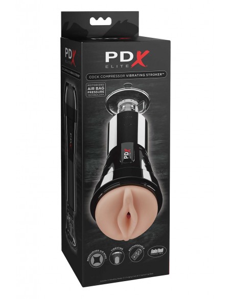 PDX ELITE COCK COMPRESSOR VIBRATING STROKER LIGHT