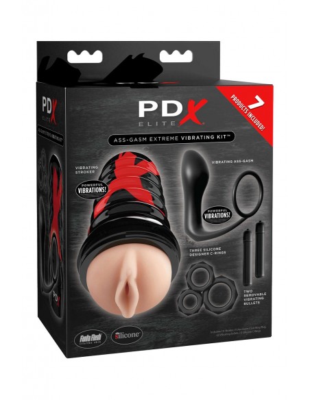 PDX ELITE ASS-GASM VIBRATING KIT LIGHT