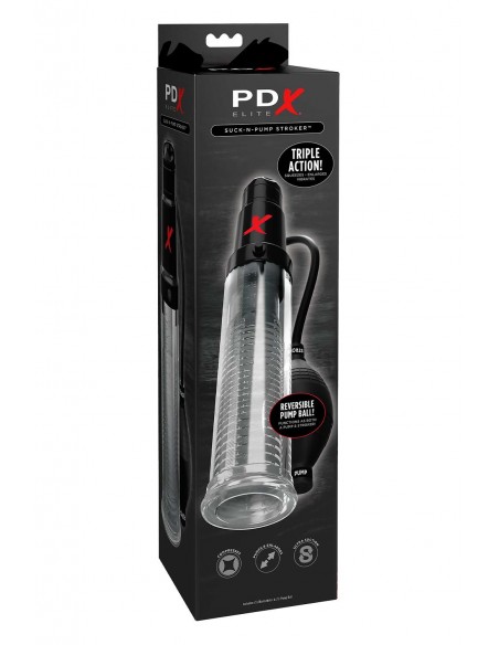 PDX ELITE SUCK-N-PUMP STROKER CLEAR
