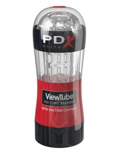 PDX ELITE VIEWTUBE SEE-THRU STROKER RED