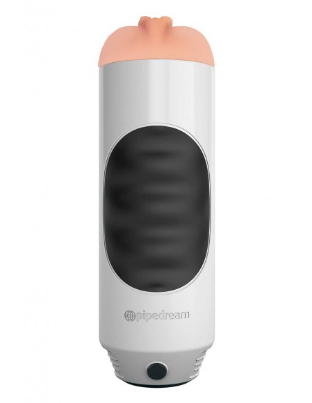 PDX EXTREME MEGA GRIP VIBRATING STROKER PUSSY WHITE