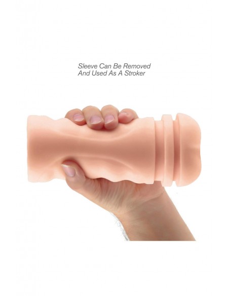 PDX EXTREME MEGA GRIP VIBRATING STROKER PUSSY WHITE