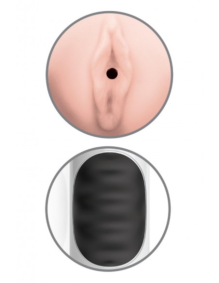 PDX EXTREME MEGA GRIP VIBRATING STROKER PUSSY WHITE