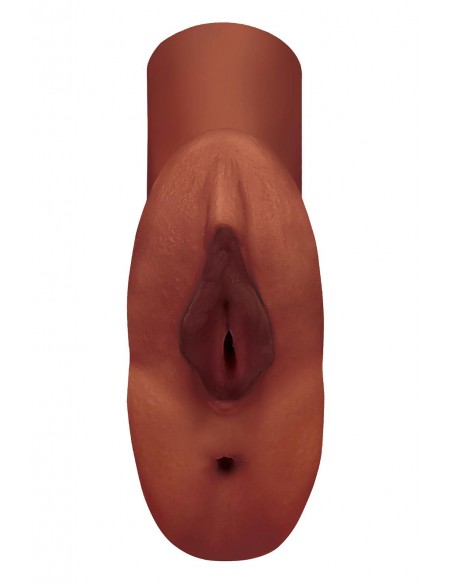 PDX PLUS PERFECT PUSSY DOUBLE STROKER BROWN