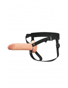 FANTASY X-TENSIONS ELITE 8" SILICONE HOLLOW STRAP-ON - DUAL DENSITY - LIGHT