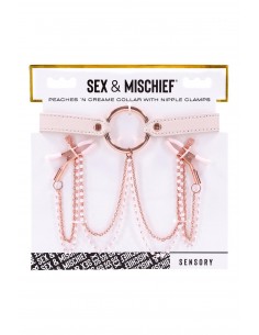 PEACHES â€˜N CREAME COLLAR WITH NIPPLE CLAMPS 2