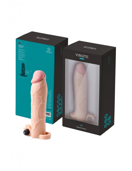 VIRGITE S5 REALISTIC VIBRATING PENIS SLEEVE S5 19 CM FLESH