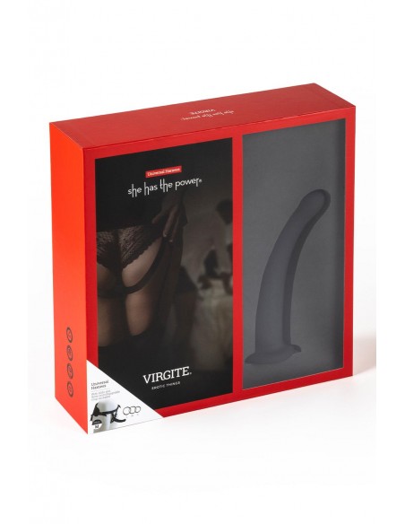 VIRGITE  UNIVERSAL HARNESS WITH BLACK DILDO SIZE M BLACK