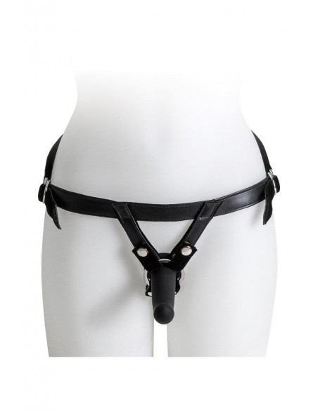 VIRGITE  UNIVERSAL HARNESS WITH BLACK DILDO SIZE M BLACK