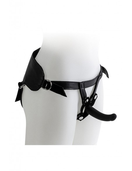 VIRGITE  UNIVERSAL HARNESS WITH BLACK DILDO SET SIZES S M L BLACK