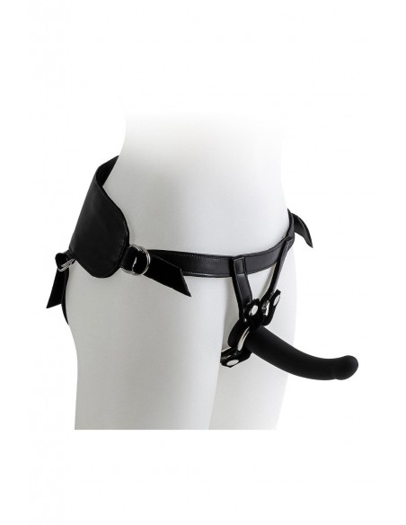 VIRGITE  UNIVERSAL HARNESS WITH BLACK DILDO SET SIZES S M L BLACK