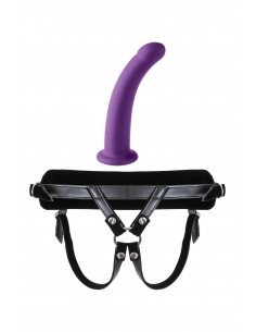 VIRGITE  UNIVERSAL HARNESS WITH PURPLE DILDO SIZE M PURPLE