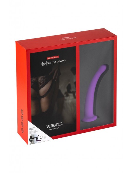 VIRGITE  UNIVERSAL HARNESS WITH PURPLE DILDO SIZE M PURPLE