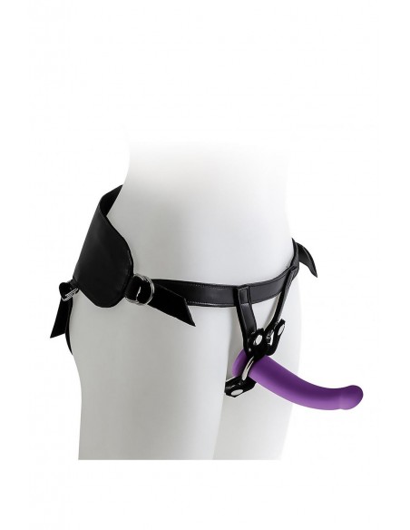 VIRGITE  UNIVERSAL HARNESS WITH PURPLE DILDO SET SIZES S M L PURPLE