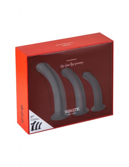 VIRGITE  SET OF 3 DILDOS SIZES S M L BLACK BLACK