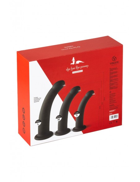 VIRGITE  SET OF 3 DILDOS SIZES S M L BLACK BLACK