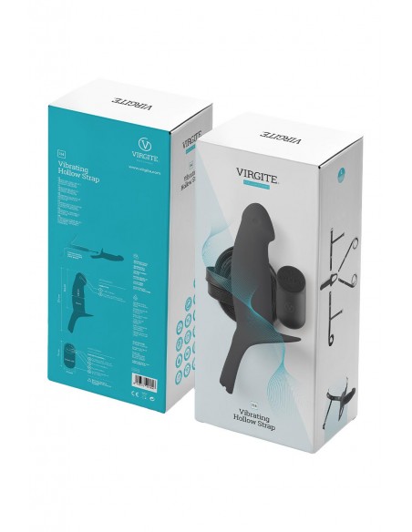 VIRGITE H4 VIBRATING HOLLOW STRAP H4 SIZE L BLACK