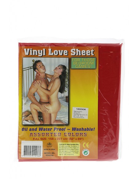 VINYL BED SHEET RED 158x227CM