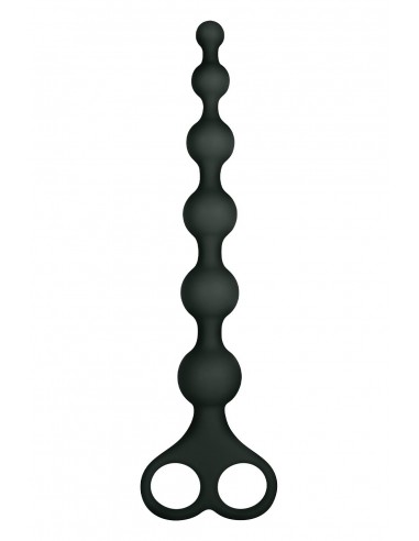 NMC 8 INCH RIBBED SILICONE ANAL BEADS BLACK