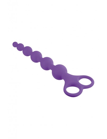 NMC 8 INCH RIBBED SILICONE ANAL BEADS PURPLE