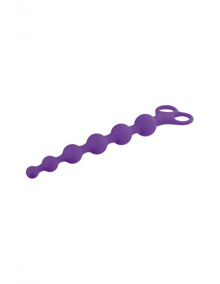 NMC 8 INCH RIBBED SILICONE ANAL BEADS PURPLE