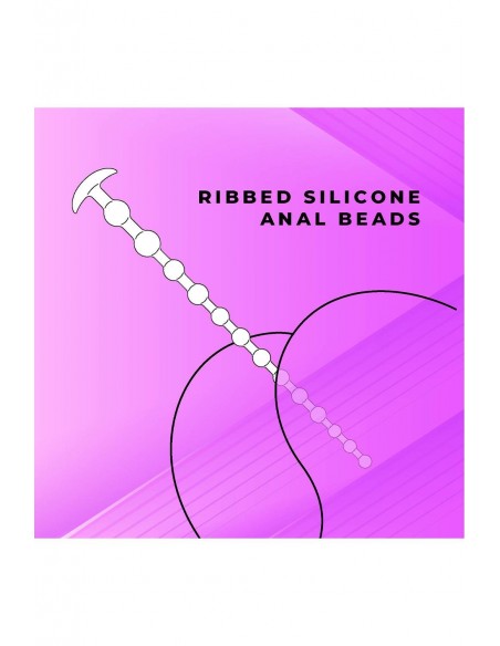 NMC 19 INCH RIBBED SILICONE ANAL BEADS BLACK