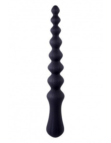 NMC 9.5 INCH RIBBED SILICONE ANAL BALL BEADS BLACK