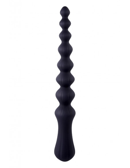 NMC 9.5 INCH RIBBED SILICONE ANAL BALL BEADS BLACK